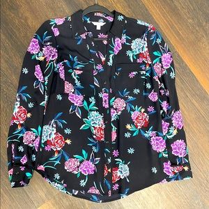 Floral Black Blouse